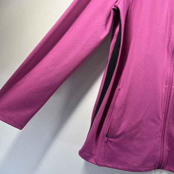 T By Talbots Sun Protection UPF 50 Large Full Zip Jacket Stretch Pink Pockets - Picture 5 of 13